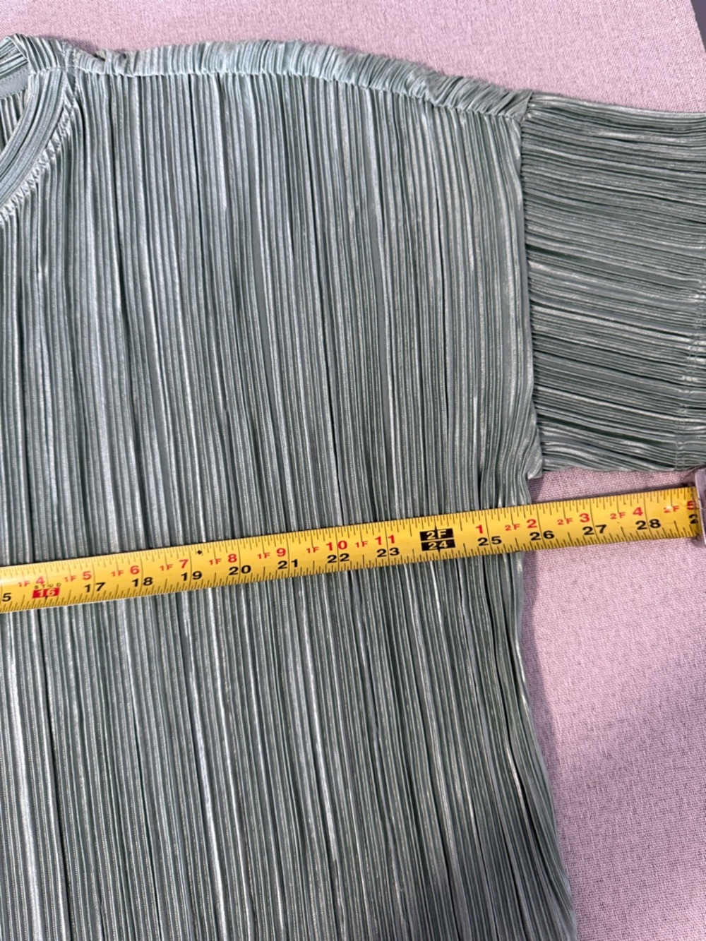 Marc New York Pleated Short-Sleeve Top in Moss Green SZXL - Picture 8 of 16